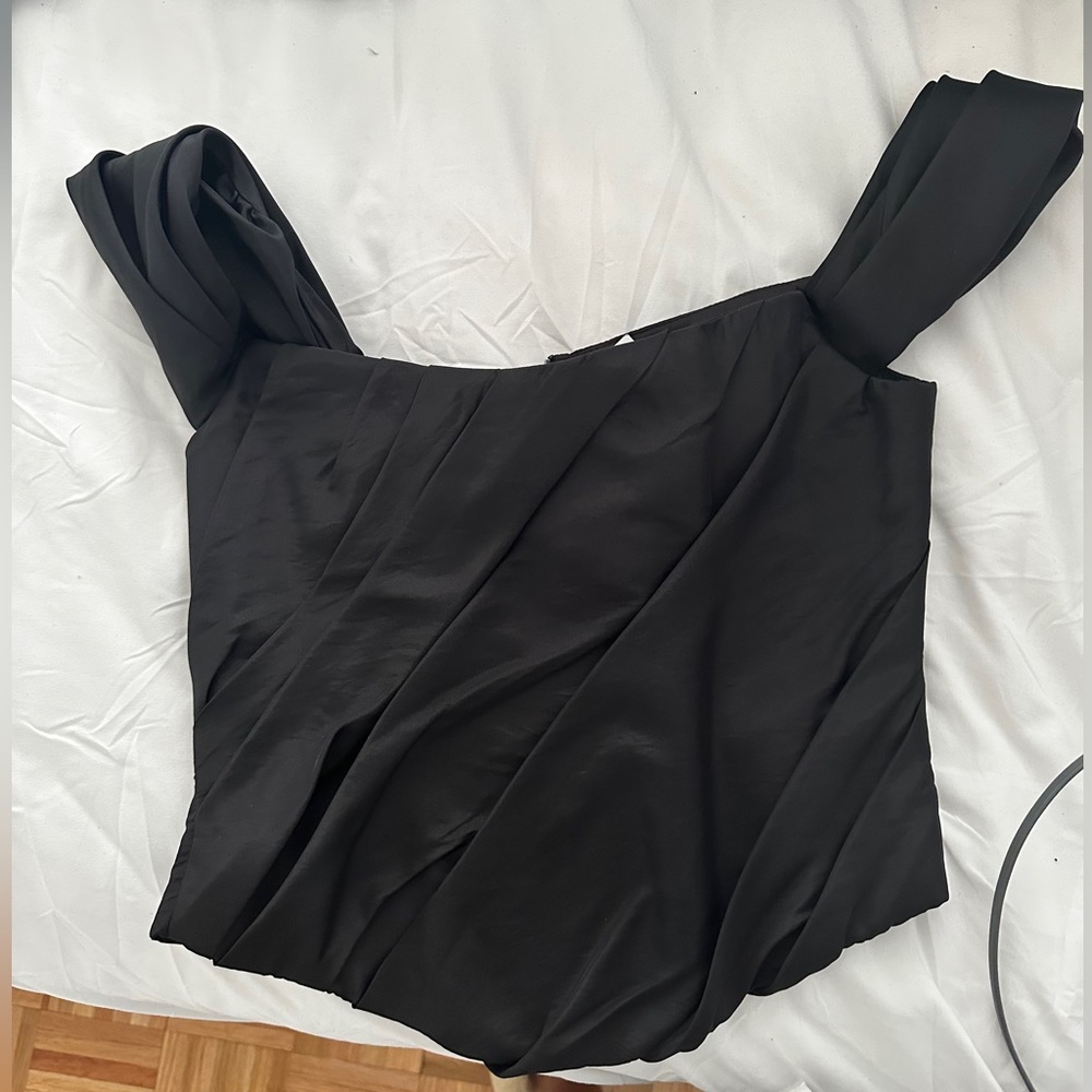 rozie corsets size 36 off the shoulder satin corset black